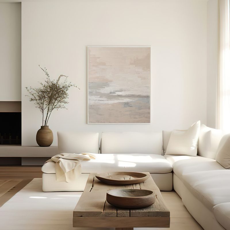 jasny obraz ciepły obraz obraz do wnętrz obraz do nowoczesnych wnętrz japandi obraz japandi moderninterior aranżacja wnętrz japandi beżowy obraz fioletowy obraz inspiracja krajobrazem krajobraz obraz w stylu japandi japandi wnętrza japandi